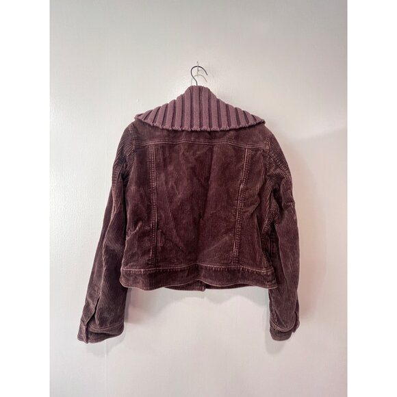 J.Crew Womens Corduroy Jacket With Sweater Collar Medium‎ Brown Cotton - Picture 2 of 9